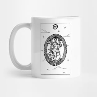 Black and White Tarot The World Mug